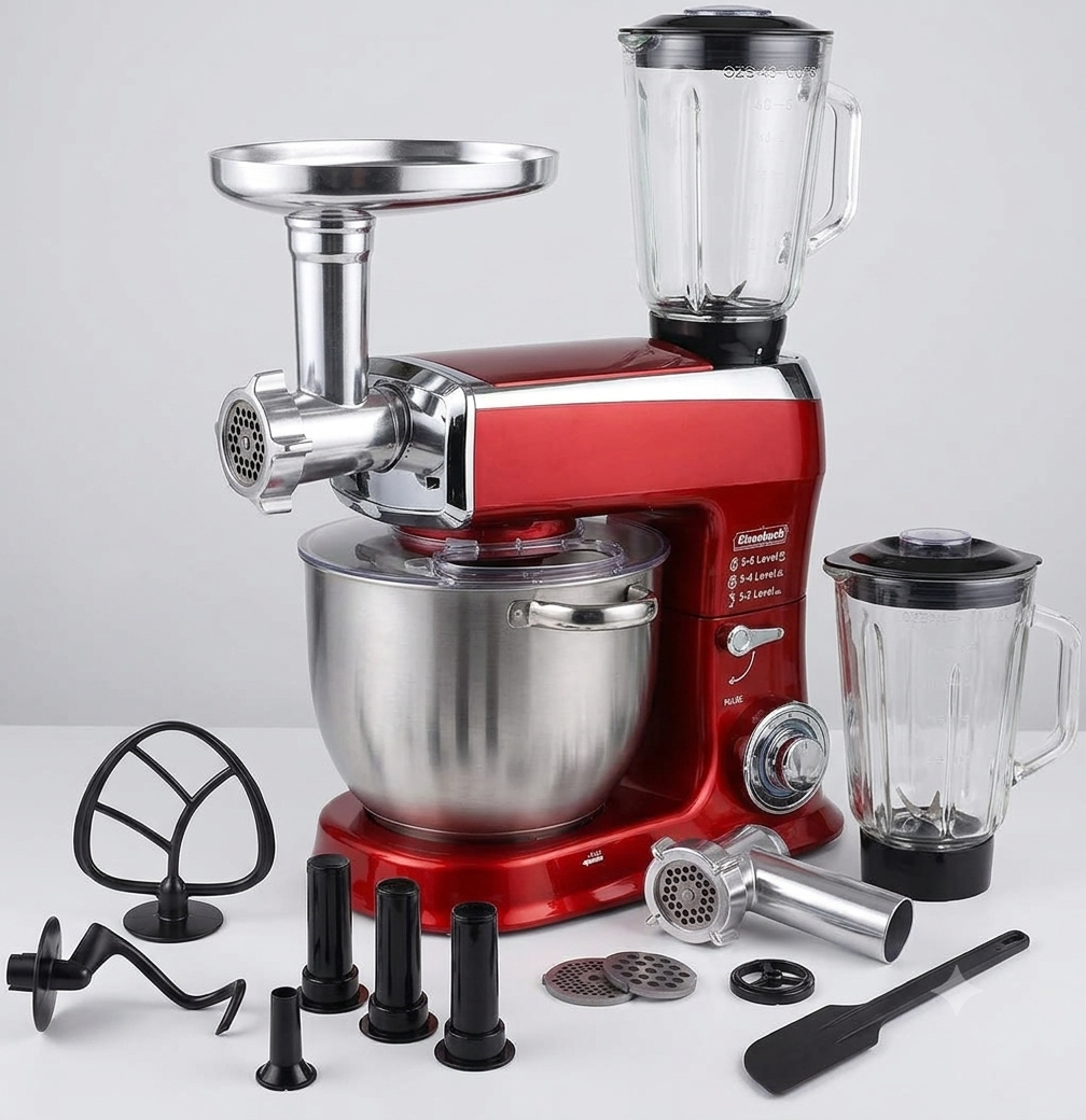 Impastatrice Planetaria 2100W 7.5 Litri | Robot da Cucina 3 in 1 Compatto in Acciaio INOX