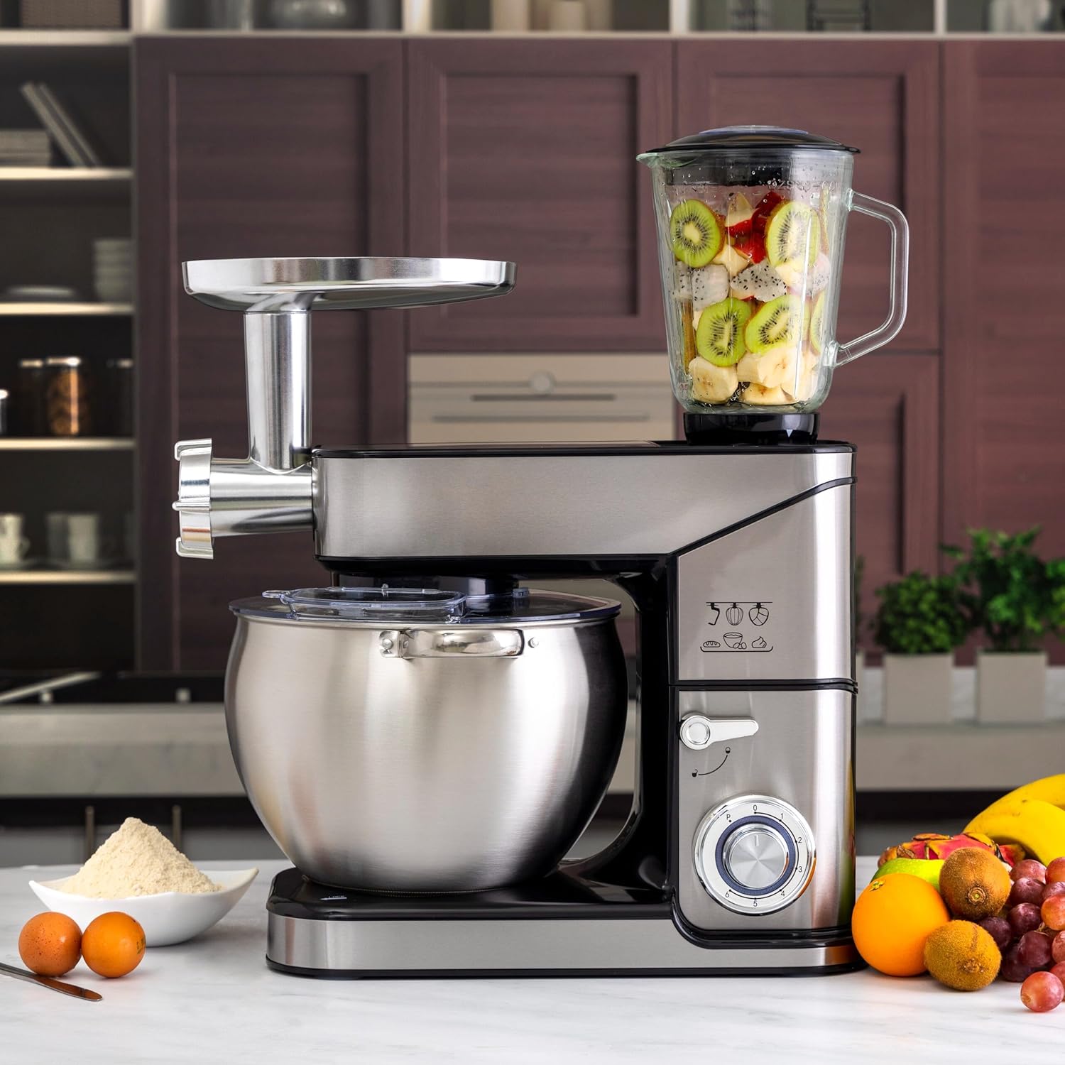 Impastatrice Planetaria Royalty Line 2500W 10 Litri | Robot da Cucina 3 in 1 in Acciaio INOX