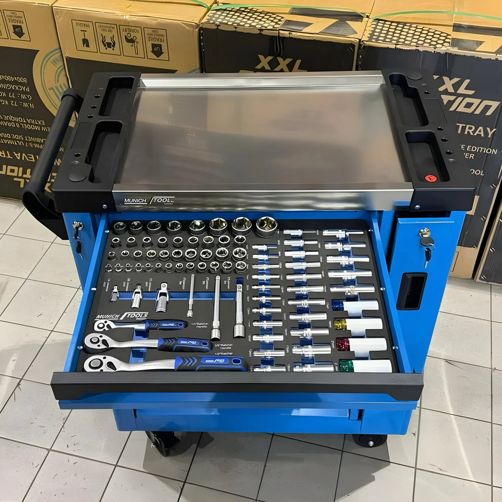 Carrello Portautensili Completo 8 Cassetti con 259 Utensili e Dinamometrica