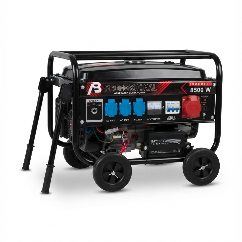 Generatore di corrente 8500w benzina inverter carrellato con ruote
