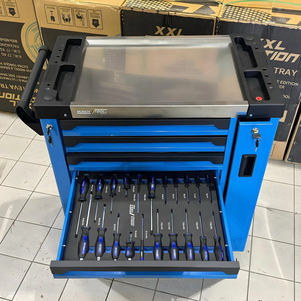 Carrello Portautensili Completo 8 Cassetti con 259 Utensili e Dinamometrica