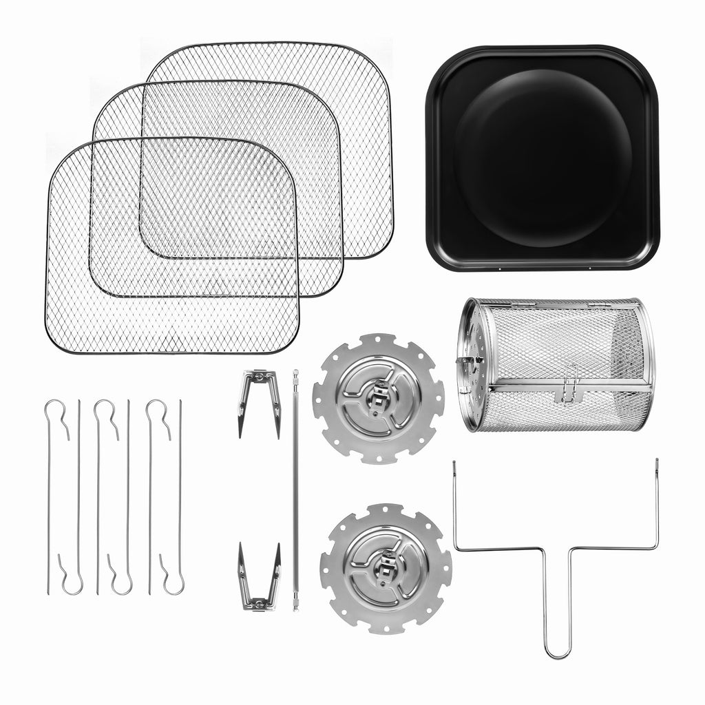 Friggitrice ad Aria 12 Litri XL 1700W | Forno Multifunzione, Girarrosto ed Essiccatore con 10 Programmi