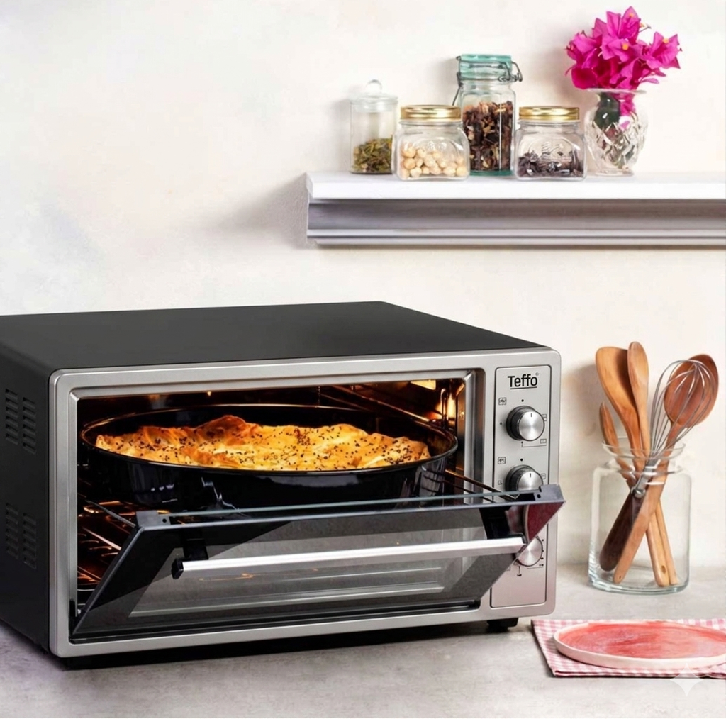 Forno Elettrico Ventilato Teffo 60 Litri 1900W | Temperatura Fino a 300°C e Doppio Vetro