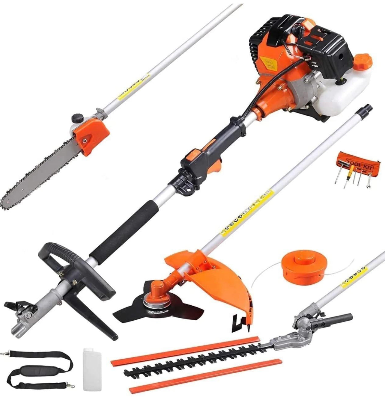 Decespugliatore Multifunzione 4 in 1 a Scoppio 50cc | Tagliasiepi, Potatore e Disco 3 Denti
