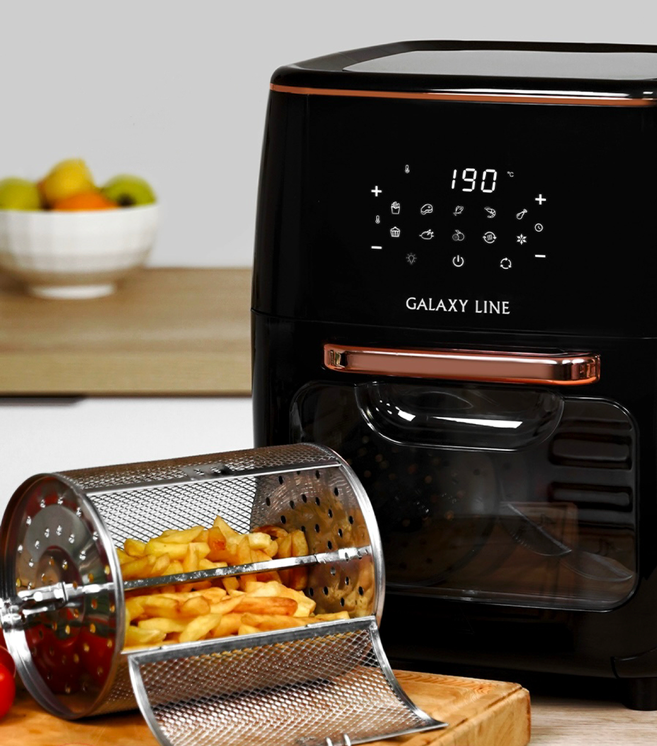 Friggitrice ad Aria 12 Litri XL 1700W | Forno Multifunzione, Girarrosto ed Essiccatore con 10 Programmi