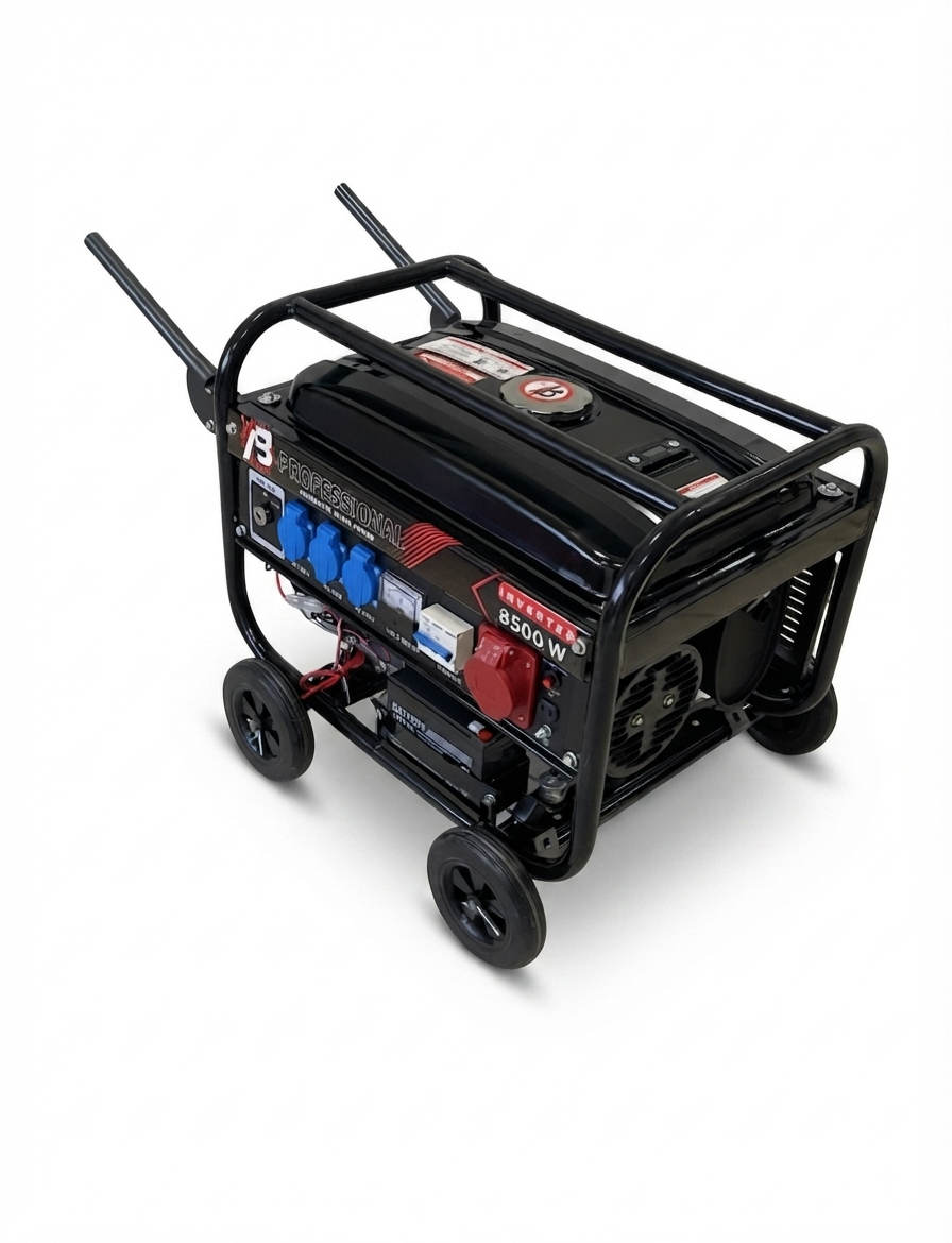 Generatore di corrente 8500w benzina inverter carrellato con ruote