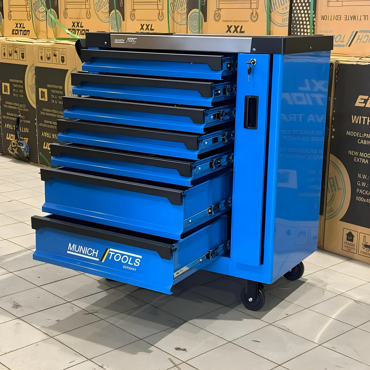 Carrello Portautensili Completo 8 Cassetti con 259 Utensili e Dinamometrica