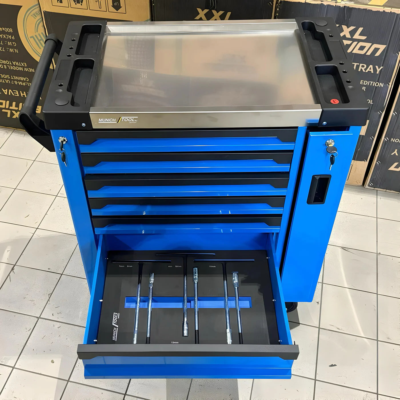 Carrello Portautensili Completo 8 Cassetti con 259 Utensili e Dinamometrica