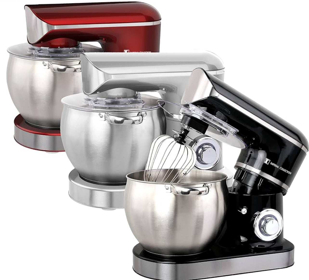 Impastatrice Planetaria Royalty Line 2100W 7.5 Litri | Robot da Cucina in Acciaio INOX con 3 Accessori