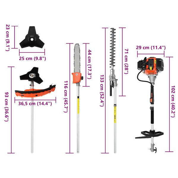 Decespugliatore Multifunzione 4 in 1 a Scoppio 50cc Tagliasiepi