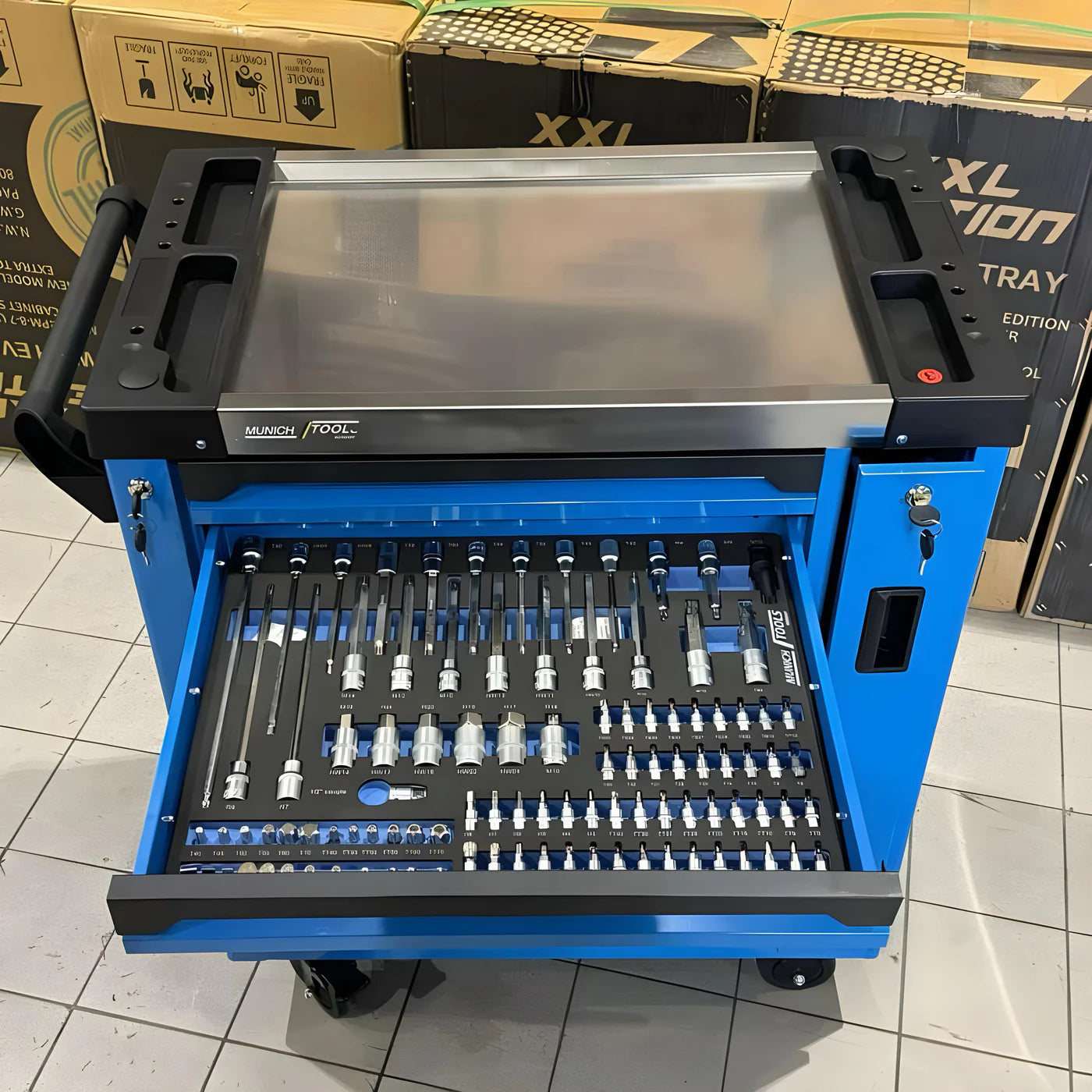 Carrello Portautensili Completo 8 Cassetti con 259 Utensili e Dinamometrica