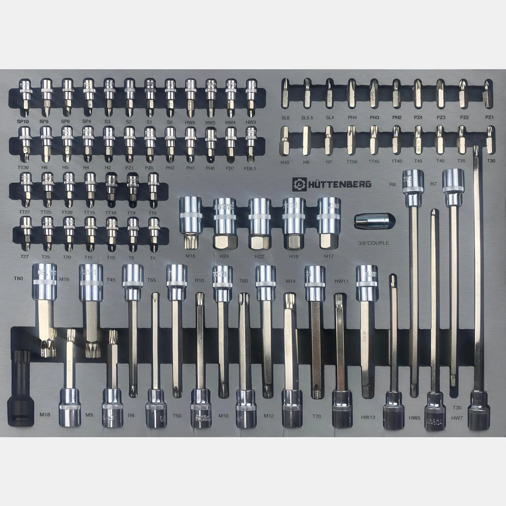 Carrello Portautensili Completo 8 Cassetti con 259 Utensili e Dinamometrica
