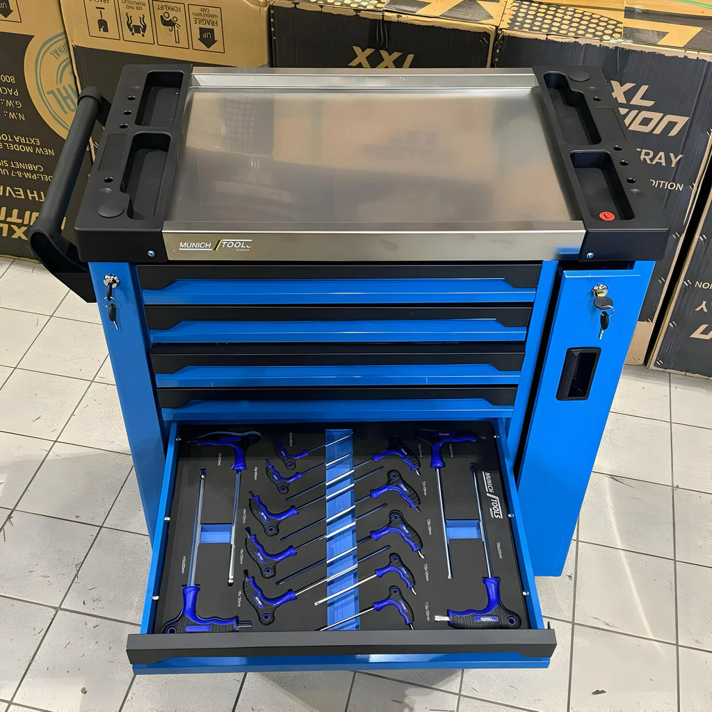 Carrello Portautensili Completo 8 Cassetti con 259 Utensili e Dinamometrica