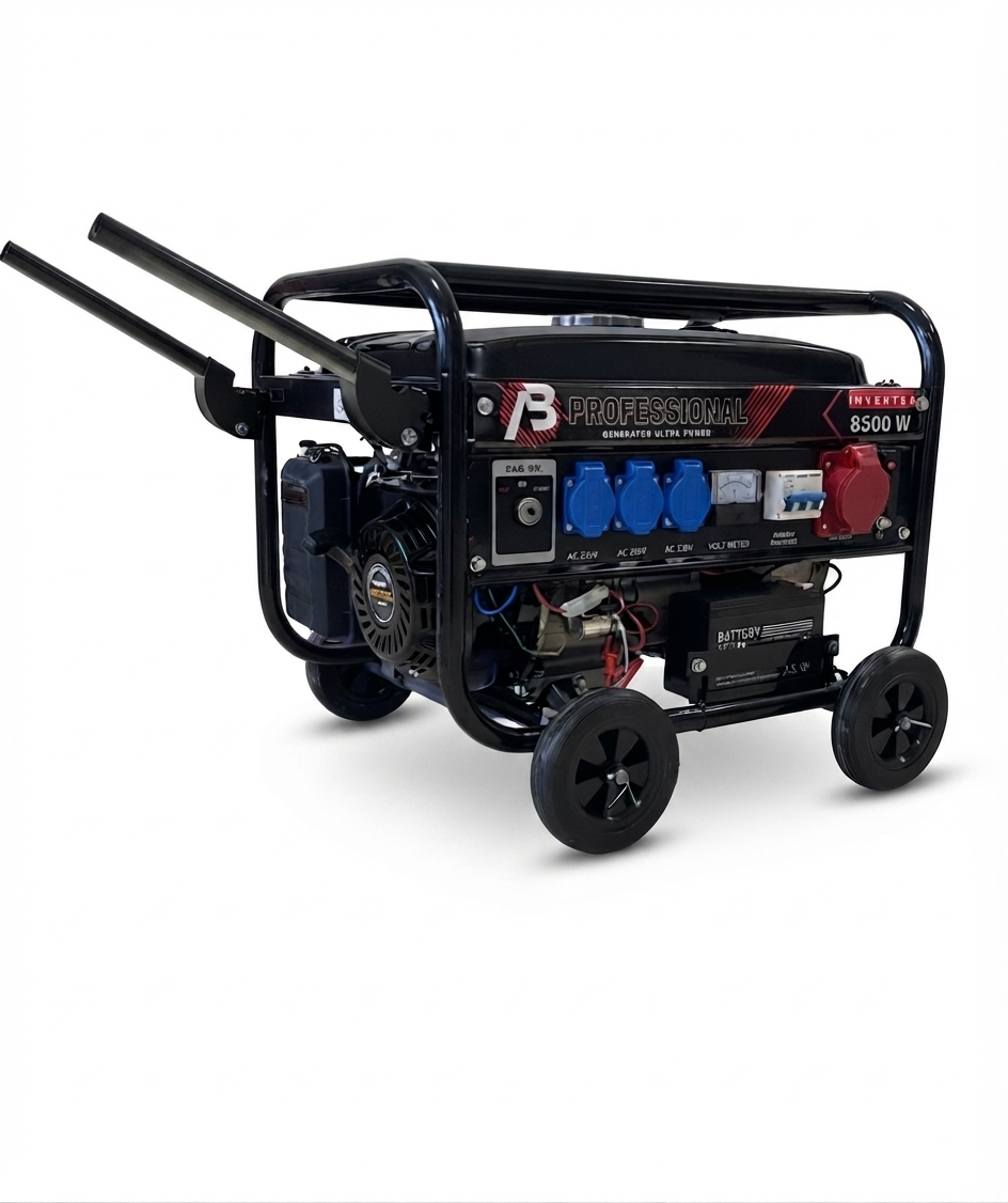 Generatore di corrente 8500w benzina inverter carrellato con ruote