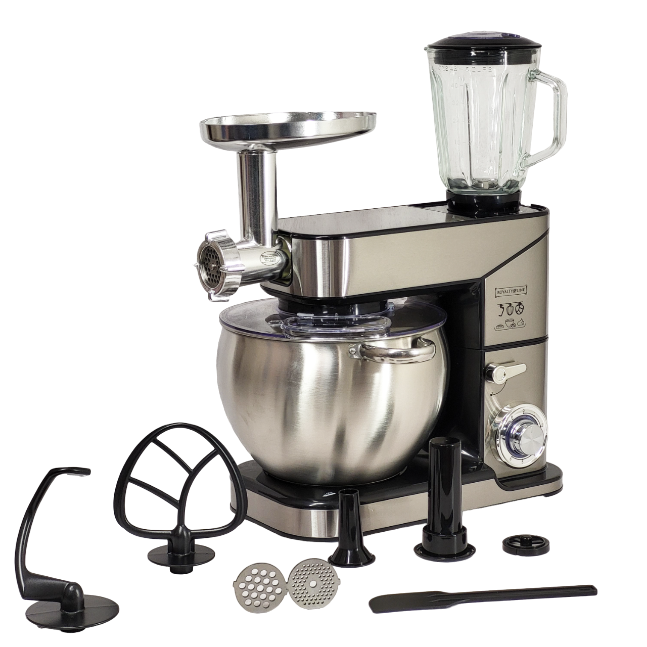 Impastatrice Planetaria Royalty Line 2500W 10 Litri | Robot da Cucina 3 in 1 in Acciaio INOX